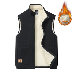 Gilet da uomo Gilet in cashmere super caldo invernale Giacche casual senza maniche da uomo Gilet in pile spesso Plus Size 6XL Abbigliamento