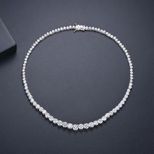 Chokers Trendy Lovers Halsband Lab Diamond Cz Stone White Gold Filled Chorker Pendant Halsband för kvinnor Bridal Party Wedding Jew217p