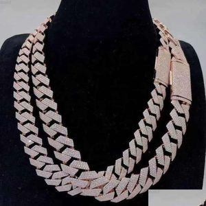 Correntes de barriga Lab Grown Round Cut Diamond Cuban Curb Link Chain Pulseira Uni Homens e Mulheres 14K 18K 22K Branco Amarelo Rosa Ouro Drop Deli Dhqh9