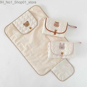 Mudando almofadas cobre dobrável portátil fralda almofada impermeável bebê infantil urina esteira para recém-nascido simples capa de cama q231204