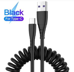 Spring 3A Charger Cable Type C Micro USB Cables för Xiaomi Huawei Samsung Google Pixel Moto USB Fast Charging QC3.0 Telefonsladd