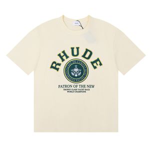 Rhude 럭셔리 브랜드 Rhude 셔츠 남자 T 셔츠 디자이너 남자 셔츠 남자 남자 반바지 인쇄 화이트 블랙 s m l xl 면화 패션 청소년 남성 Tshirts tshirt39wd