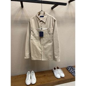 23SS Paris Italian designer men's jacket casual street fashion pocket warm men's and women's couple jacket Monogram flocking work jacket shirt jacket