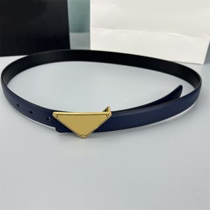 Triangle buckle belts for women designer genuine leather belt width 2.5cm black blue simple cintura fashionable jeans waist designer belt trendy popular fa014