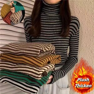 Swetry damskie w paski Turtleeck Sweater jesień i zimowy dzianina 2023 Długie rękaw 231201