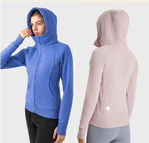 LL-DJ028 Marca Mulheres Exercício Fitness Wear Yoga Outfit Hoodies Sportswear Outer Jackets Outdoor Vestuário Casual Adulto Correndo Manga Longa Com Capuz 886