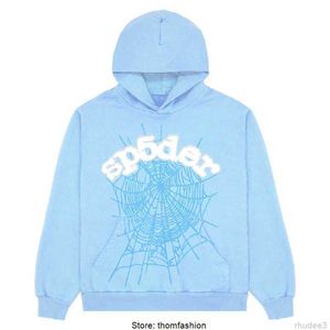 2023 Novo Céu Azul Sp5der Hoodie Homens Mulheres 1 Hip Hop Young Thug Spider World Wide 555555 Moletons Impressão Pulôver SFLO