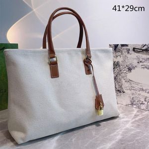 Kvinnor handväskor axelväskor lyxiga handväskor duk shoppingväska damer pursar mode stora totes vit hög kvalitet219z