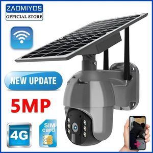 IP-Kameras ZAOMIYOS Marke 4G SIM Karte WIFI Solar Batterie PTZ Kamera 3MP 5MP Outdoor Wasserdicht PIR Alarm Bewegungserkennung p2P CCTV 231130