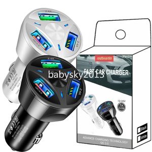 Snabb snabb laddning 7A 35W 3 USB -portar QC3.0 Car Charger Auto Power Adapters för iPad iPhone 11 12 13 14 15 Pro Samsung Tablet PC GPS Android B1 med låda