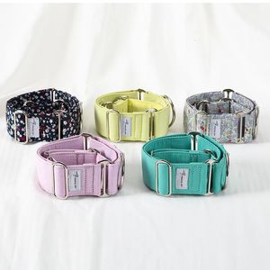 Hundhalsar Leases Martingale Collar Justerbar bredd Hållbart husdjur för italiensk Greyhound Whippet Cotton Pet Dog Accessories 231130