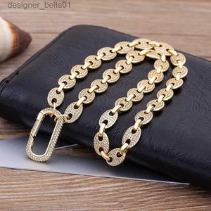 Chokers Luxury Hip Hop Pig Nose Halsband 4 Storlekar Val Länk Chain Bling Choker Gold Color Cuban Men's R Dancer Fashion Women JewelryL231201