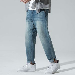 Baggy män sträcker överdimensionerade sommaren tunna harembyxor Löst fit streetwear breda ben nya jeans kpop