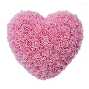 装飾的な花520バレンタインデーギフトローズラブペーフォーム18cmシミュレーションエターナルフラワーハートガールフレンドの結婚式の装飾を送る