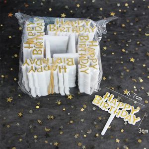 Cake Tools 100pc Multi-style Happy Birthday Cake Topper Bling Decoration Sign Boy Girls Birthday Wedding Party Cakes Dessert Decor Supplies 231130