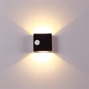 Wall Lamp Modern LED Lights PIR Motion Sensor Waterproof Up And Down Indoor Outdoor Lighting For Corridor Stairs Courtyard