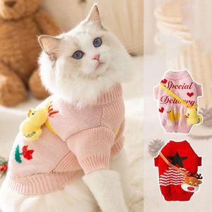 Dog Apparel Christmas Cat Sweater Pullover Winter Clothes For Small Dogs Chihuahua Puppy Jacket Pet Clothing Warm