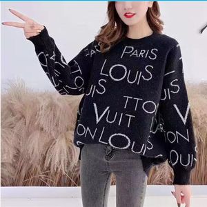 Christmas Winter new Women's loose sweaters Simply Soft Knitted warm printed paris Sweater Female Basic Long Sleeve Pullovers Tops for female