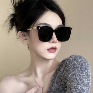 2023 new sunglasses for women with advanced sense of insnet red sunscreen sunglasses with large frame round face thin glasses for men