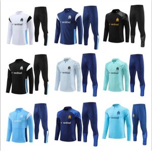 2023 2024 Crianças e Adulto Tracksuit MILIK PAYET Marselha Survetement Fottball Treinamento Terno Veste Maillot 23 24 OM Homem Tracksuit Futebol Jogging Set