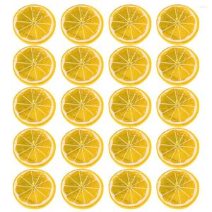 Party Decoration 20 Pcs Mini Imitation Slice Dining Table Fruit Slices Plastic Fake Lemons Dried Orange