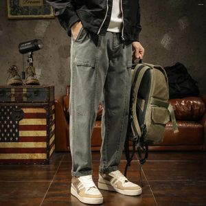 Jeans da uomo Pantaloni da cowboy da uomo Pantaloni da lavoro Pantaloni corti Grunge Y2k Abiti normali Anni 2000 2023 Moda Gamba larga Elegante