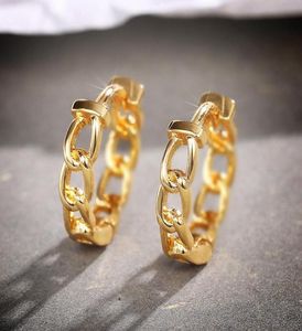 Hoop Huggie Fashion Simple Glossy Chain Earring Ear Buckle Trend Classic Mini Circle örhängen för kvinnors uttalande smycken Drop S4386239