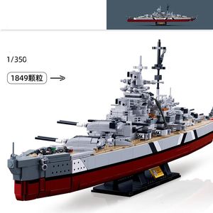 Julleksakstillbehör WW2 Militära krigsfartyg KMS Bismarck Battleship Collection Building Blocks World War 2 II Bricks Classic Model Kids Christmas Toys 231129