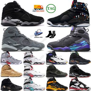 Yeni J8S Basketbol Ayakkabıları 8 Jumpman 8s Erkek Kadınlar South Beach Ovo Aqua Siyah Çimento Uçuş Krom Böcekleri Tavşan Playoff Taksi Koşucu Jodas Atletik Sneakers Marka