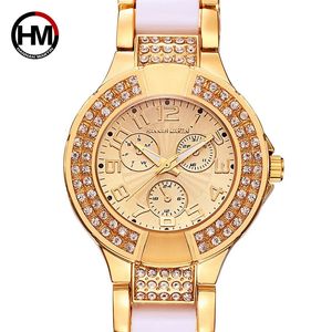 Kvinnors klockor Hannah Martin Luxury Gold Watch Women Watches Diamond Armband Women's Watches Clock Kol Saati Relogio Feminino Reloj Mujer 231201