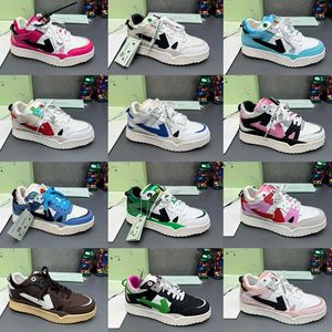 OFF Modedesigner Double Arrow Sportschuhe für Paare New Mid Top Sponge Sneake Gummisohle Lederobermaterial Damen Low Top Freizeitschuhe Skateboardschuhe