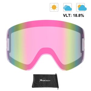 スキーゴーグル磁気レンズアンチフォグUV400複数の色交換ナイトビジョンイエロースノースキーグラスレンズ231201