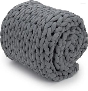 Battaniyeler tıknaz örgü battaniye - nefes alabilen soğutma el yapımı uyku makinesi yıkanabilir şık dekor tasarımı