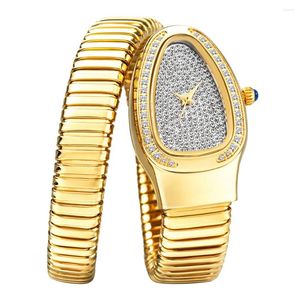 Orologi da polso 2023 All Diamond Women's Watch Leisure Business Gold and Silver Bracciale Fashion Brand Quartz Religio Femino