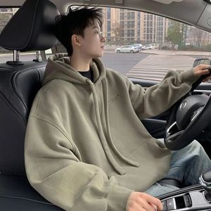 Mäns hoodies tröjor koreanska tungvikt huva tröjor för män och kvinnor höst vinter toppar amerikanska trendiga varumärke lösa jackor 231201
