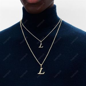 Menshänge Halsband designer smycken dimond bokstäver älskar halsband guld silver kedja l halsband för kvinnor bröllop toppkvalitet 22228z