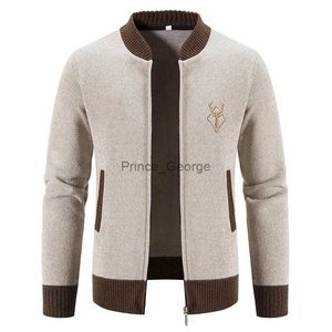 Camisolas masculinas Mens Cardigan Sweater 2023 Outono Inverno Grosso Zíper Quente Slim Fit Jaqueta De Malha Masculino Fleece Sweater Casaco Jaqueta Homens ClothingLF231114L231213