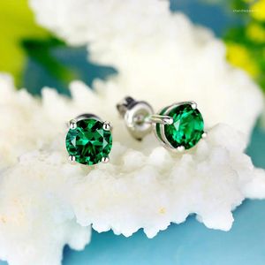 Stud Earrings Live Streaming Grandmother Emerald Vintage Crystal Tourmaline Color Female