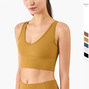 Lu Lu align Lemon Yoga Vest бюстгальтер в рубчик спортивное нижнее белье жилет для фитнеса противоударный топ для бега Бюстгальтер однотонный тренажерный зал Одежда для тренировок Jogger