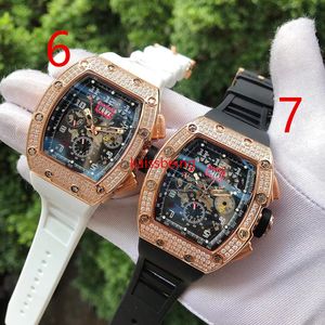 Top quality fully automatic mechanical movement men's watch brand luxury multi-function 6-pin diamond