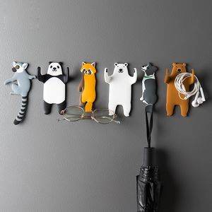 Lovely Animal Fridge Hook Key Wall Crochet Holder Removable Kitchen Hooks Home Decor Keys Holders Can Washed Walls Hooks zxf 64