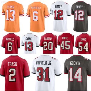 Piłka nożna Custom Men Men Młodzież Mike Alstott Tom Brady Baker Mayfield Rachaad White Sean Tucker Mike Evans Chris Godwin