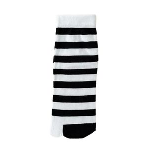 Same style socks for men and women, 2-finger slippers, cotton split toe middle tube, autumn and winter warmth, sweat absorption stripes, 2-toe herringbone slipper a2