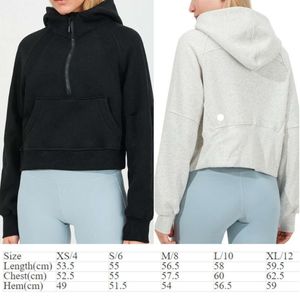 LL-776 Womens hoodies träning fitness slitage yoga outfit sportkläder yttre korta jackor utomhus kläder casual vuxen löpande gym huvtröja långärmad