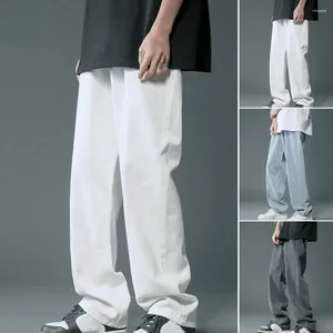 Jeans da uomo Estate Autunno Uomo Tinta unita Elastico in vita Pantaloni larghi in denim a gamba larga Streetwear