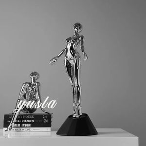 Decorative Objects Figurines Figurines for Interior Modern Art Resin Tabletop Accessories Mechanical Goddess Figure Sculpture Hoom Decoration Gifts 231201