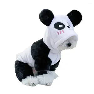 Cão vestuário dos desenhos animados jaqueta de animal de estimação moda panda forma casaco com capuz roupas de inverno quente para cães pequenos a médios design de botão