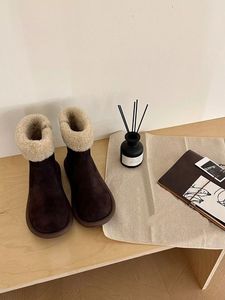 Herbst und Winter, rutschfeste und warme Schneestiefel für Damen, Halbknöchel, volles Fell, flauschig, hässlich, australische Stiefel für Outdoor-Stiefeletten 35–40