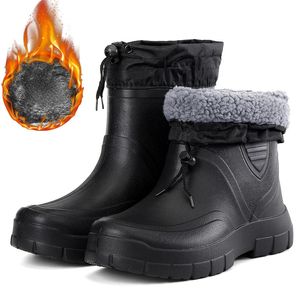 Botas EVA À Prova D 'Água Trabalho Homens Ao Ar Livre Pesca Antiderrapante Sapatos Masculinos Pelúcia Quente Confortável Lazer Moda Calçado Plano Botas Hombre 231130