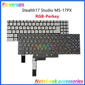 Tastaturen Original Laptop US RGB Perkey Hintergrundbeleuchtung Tastatur für MSI Stealth 17 Studio MS-17PX V203122PK1 V203122QK1 231130